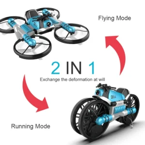 2.4G Gesture Control RC Drone Toy 2 in 1 Flying Motorcycle Remote Control Drift Car